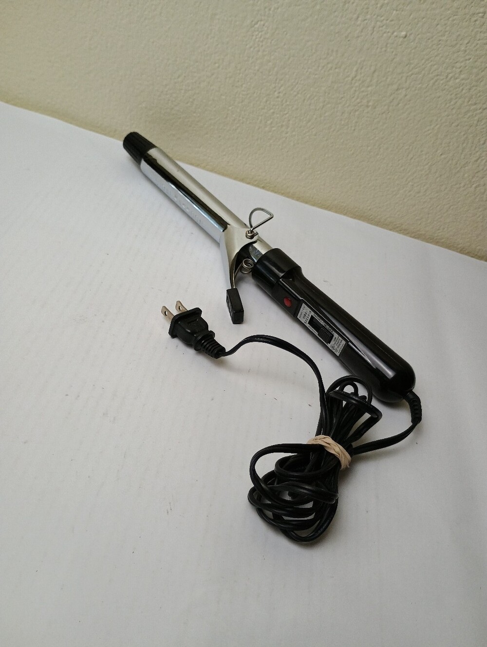 Black and Silver Corded Curling Iron with Clamp - Classic Styling